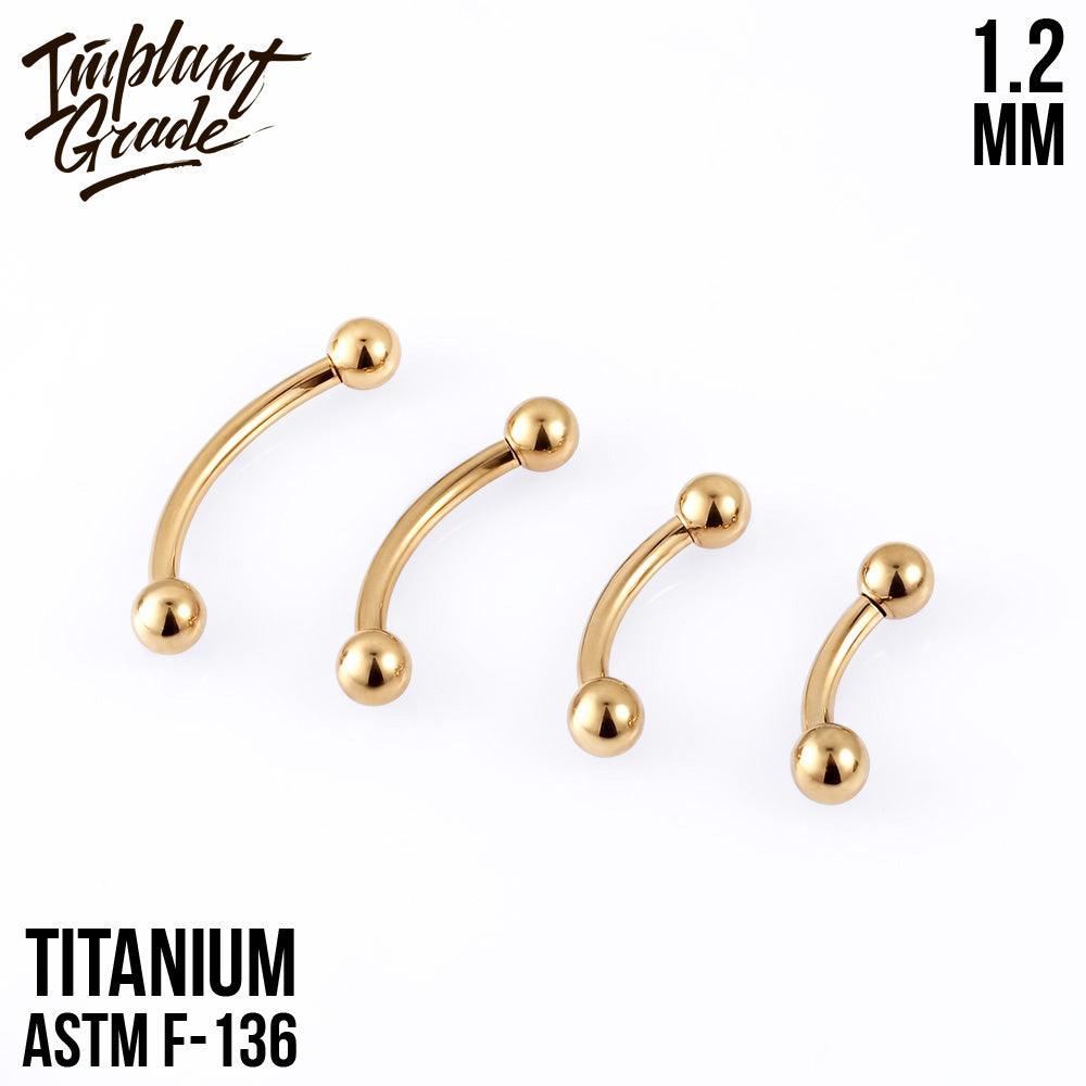 Gold Curved barbell 1.2 (16 G)