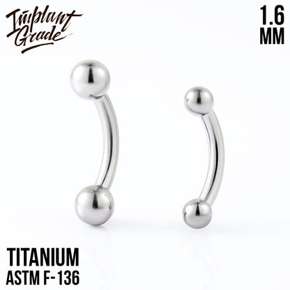 Curved barbell 1.6 (14 G)