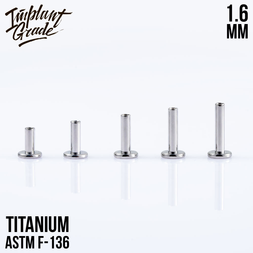 Labret post 1.6 (14 G) base 4 mm