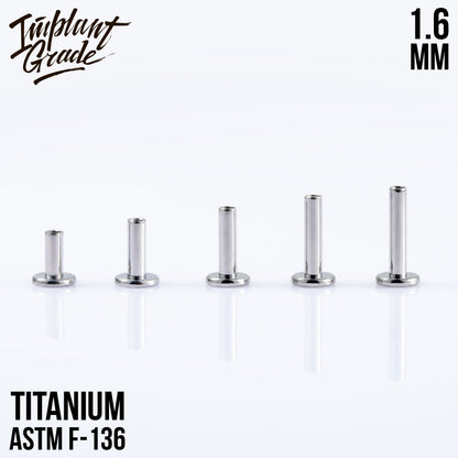 Labret post 1.6 (14 G) base 4 mm