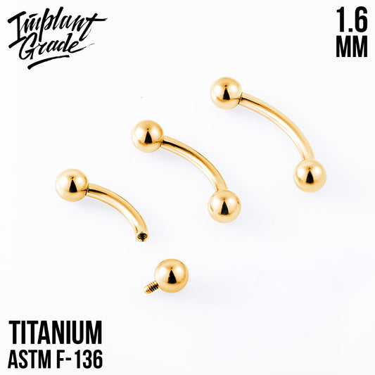 Gold Curved barbell 1.6 (14 G)