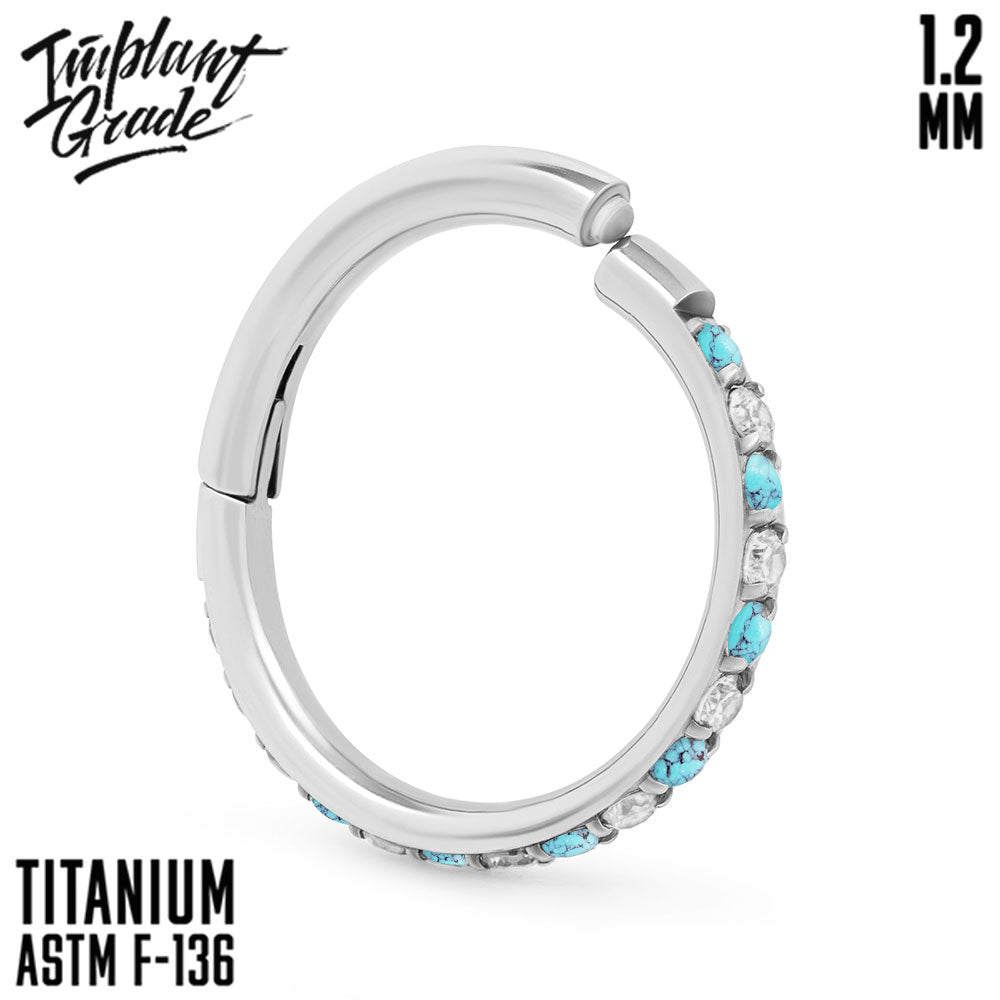 Twilight Turquoise Hinged Segment Ring 1.2 (16 G)