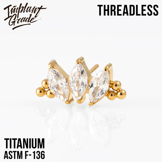 Threadless Marquise vol.2 Bead Gold Cluster