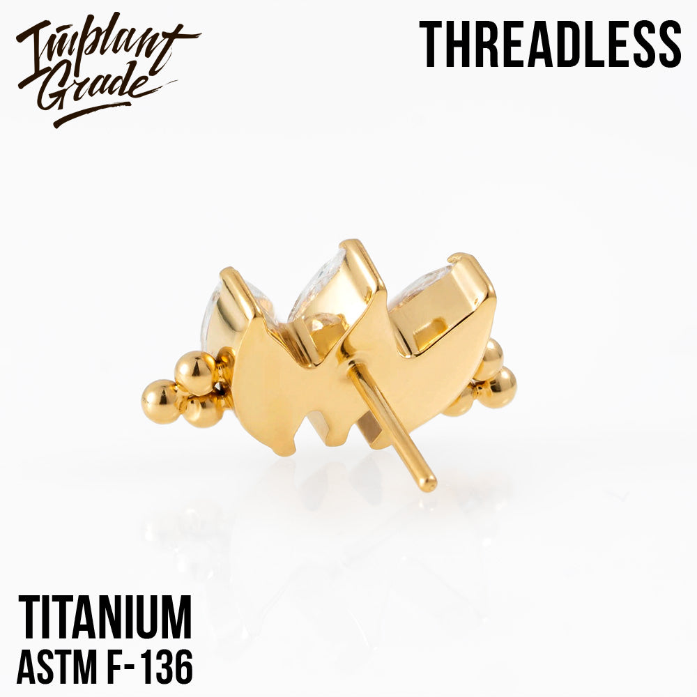 Threadless Marquise vol.2 Bead Gold Cluster