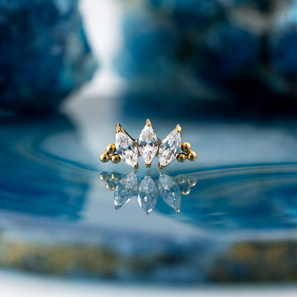 Threadless Marquise vol.2 Bead Gold Cluster