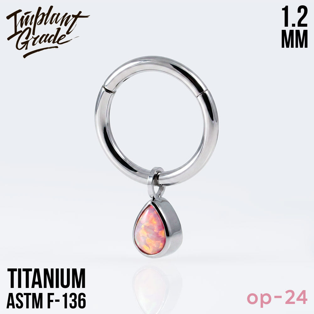 Drop Opal Hinged Segment Ring 1.2 (16 G)