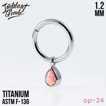 Drop Opal Hinged Segment Ring 1.2 (16 G)