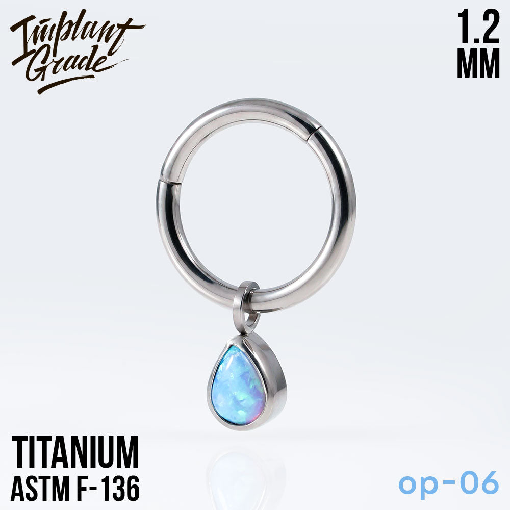 Drop Opal Hinged Segment Ring 1.2 (16 G)