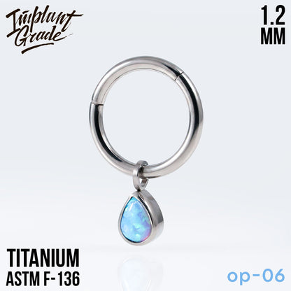 Drop Opal Hinged Segment Ring 1.2 (16 G)