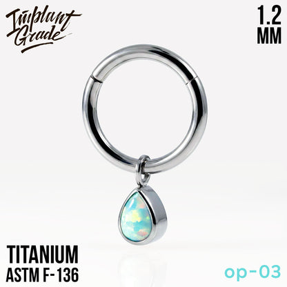 Drop Opal Hinged Segment Ring 1.2 (16 G)