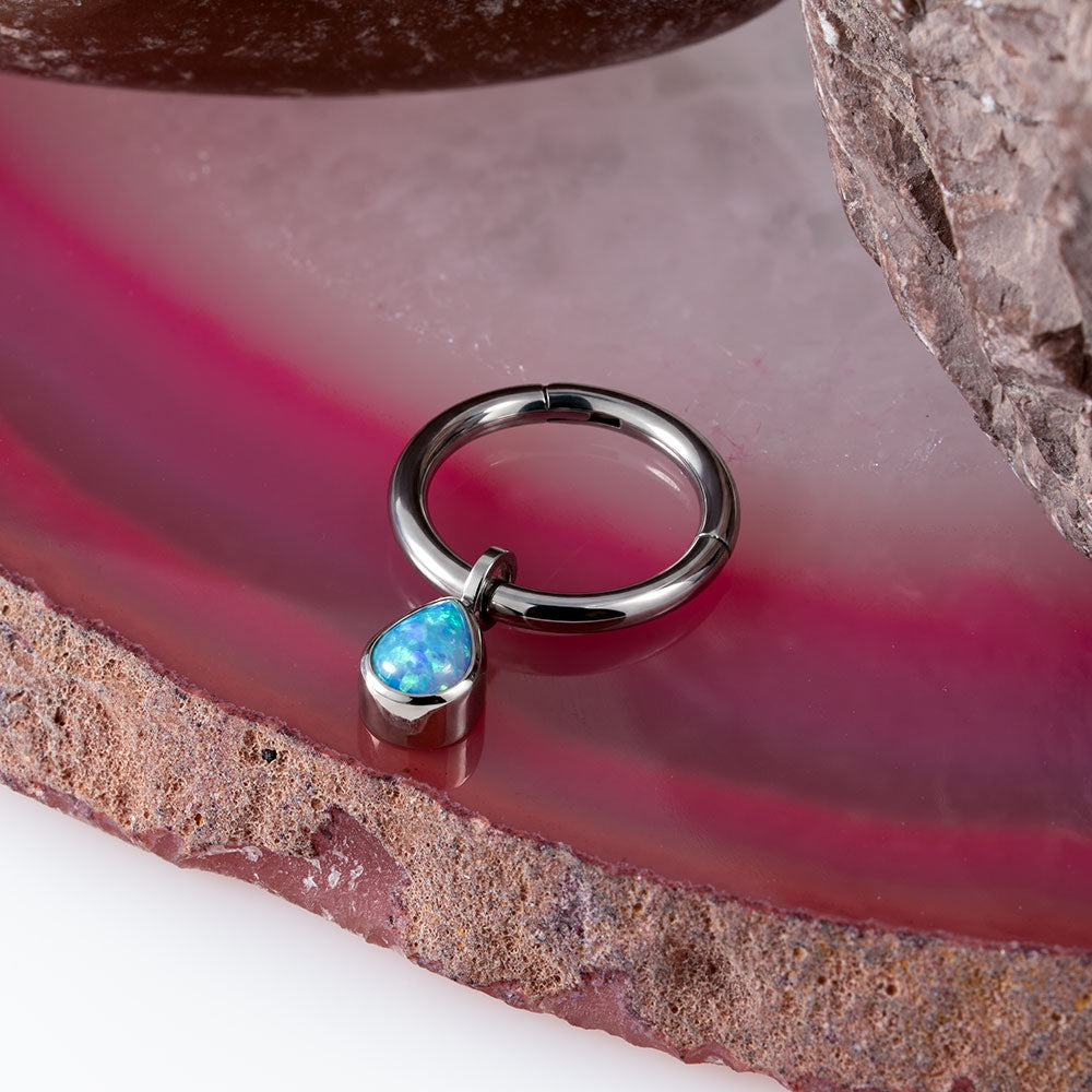 Drop Opal Hinged Segment Ring 1.2 (16 G)