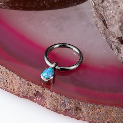 Drop Opal Hinged Segment Ring 1.2 (16 G)