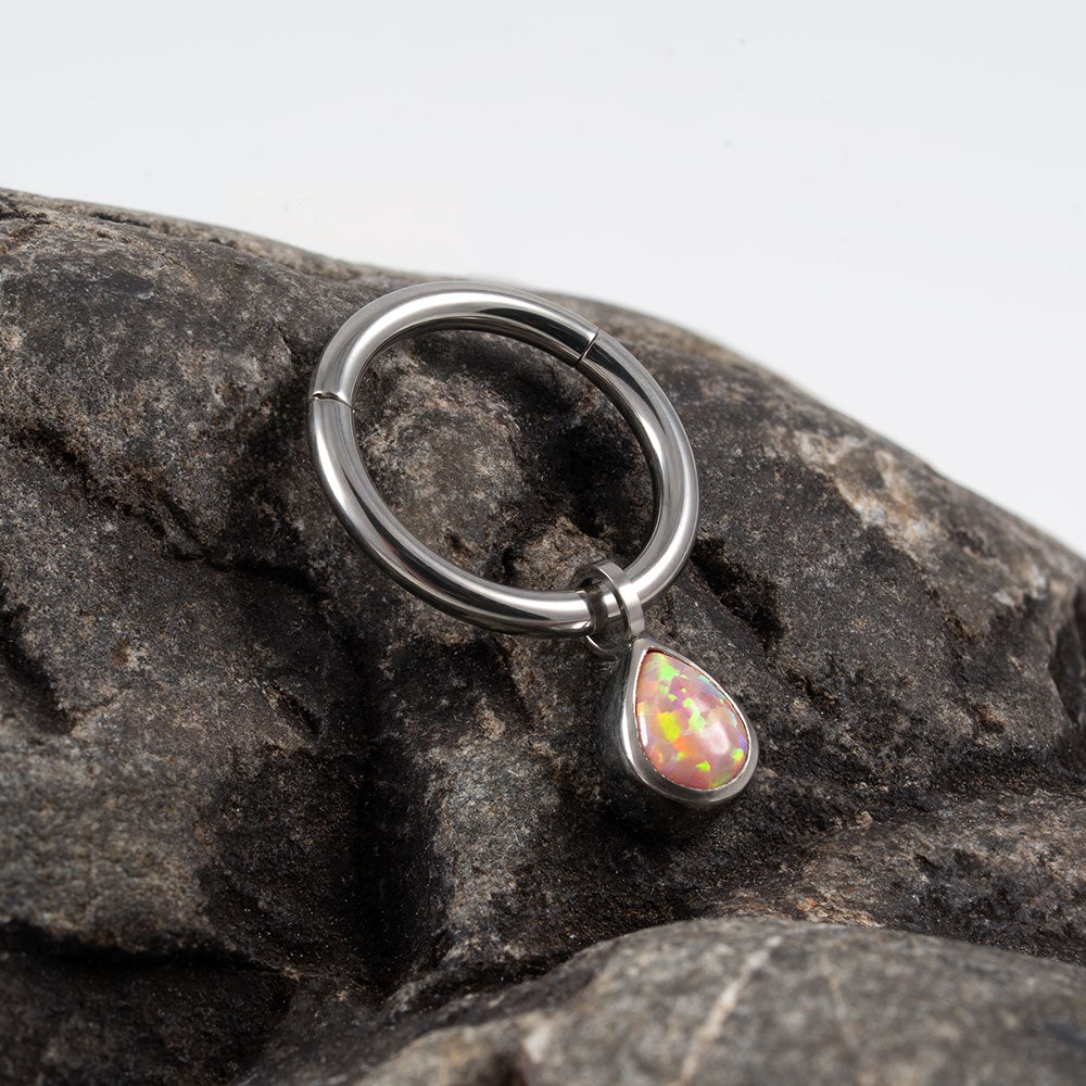 Drop Opal Hinged Segment Ring 1.2 (16 G)