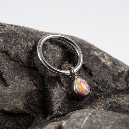 Drop Opal Hinged Segment Ring 1.2 (16 G)