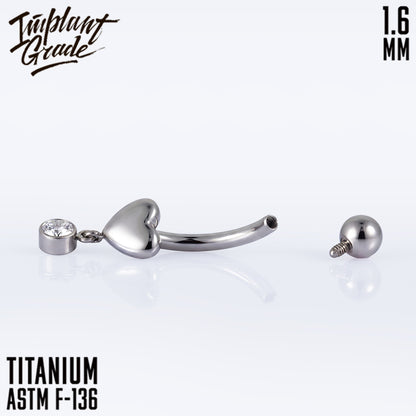 Banana Pendant Heart 1.6 (14 G)