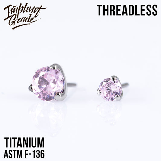 Threadless three prong set pink top