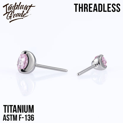 Threadless three prong set pink top