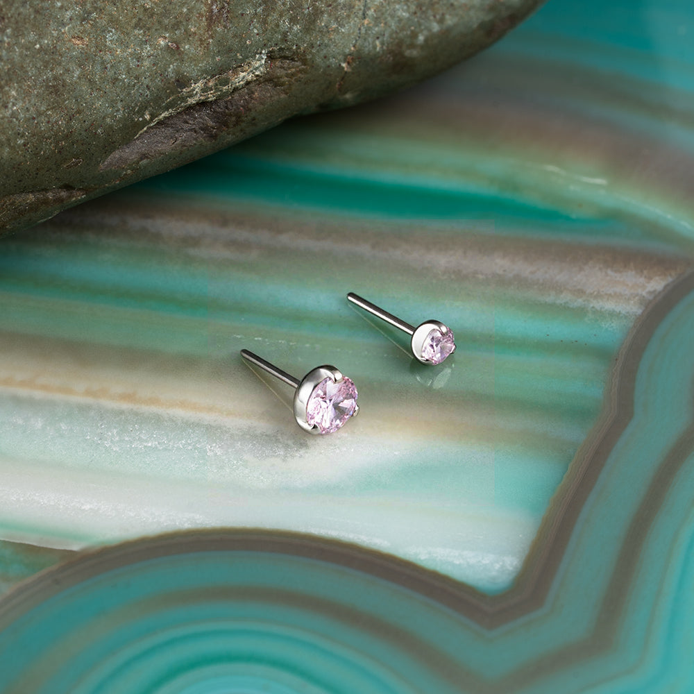 Threadless three prong set pink top