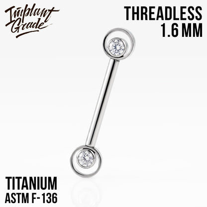Threadless Point Nipple Bar 1.6 (14 G)