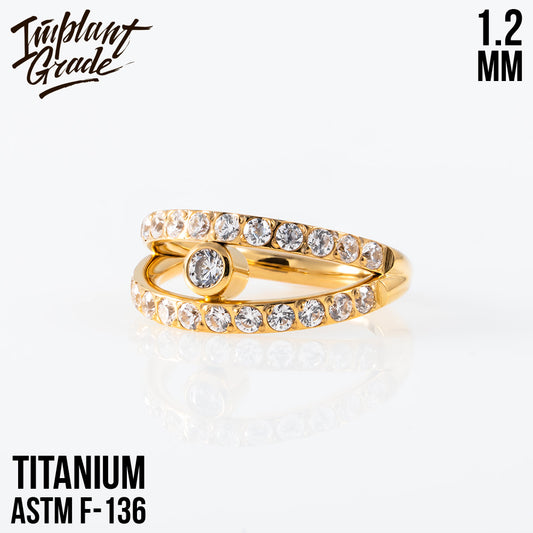 Princess Gold Hinged Segment Ring 1.2 (16 G)