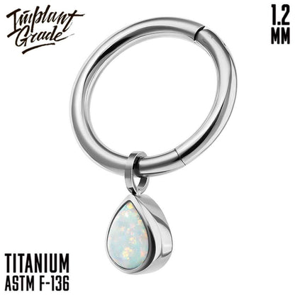 Drop Opal Hinged Segment Ring 1.2 (16 G)