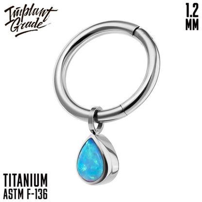 Drop Opal Hinged Segment Ring 1.2 (16 G)