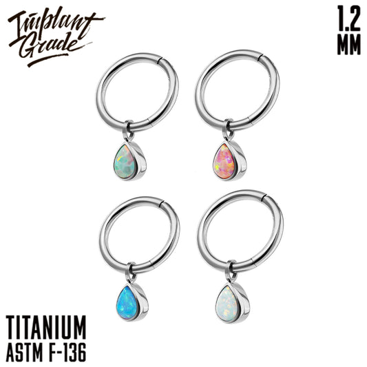 Drop Opal Hinged Segment Ring 1.2 (16 G)