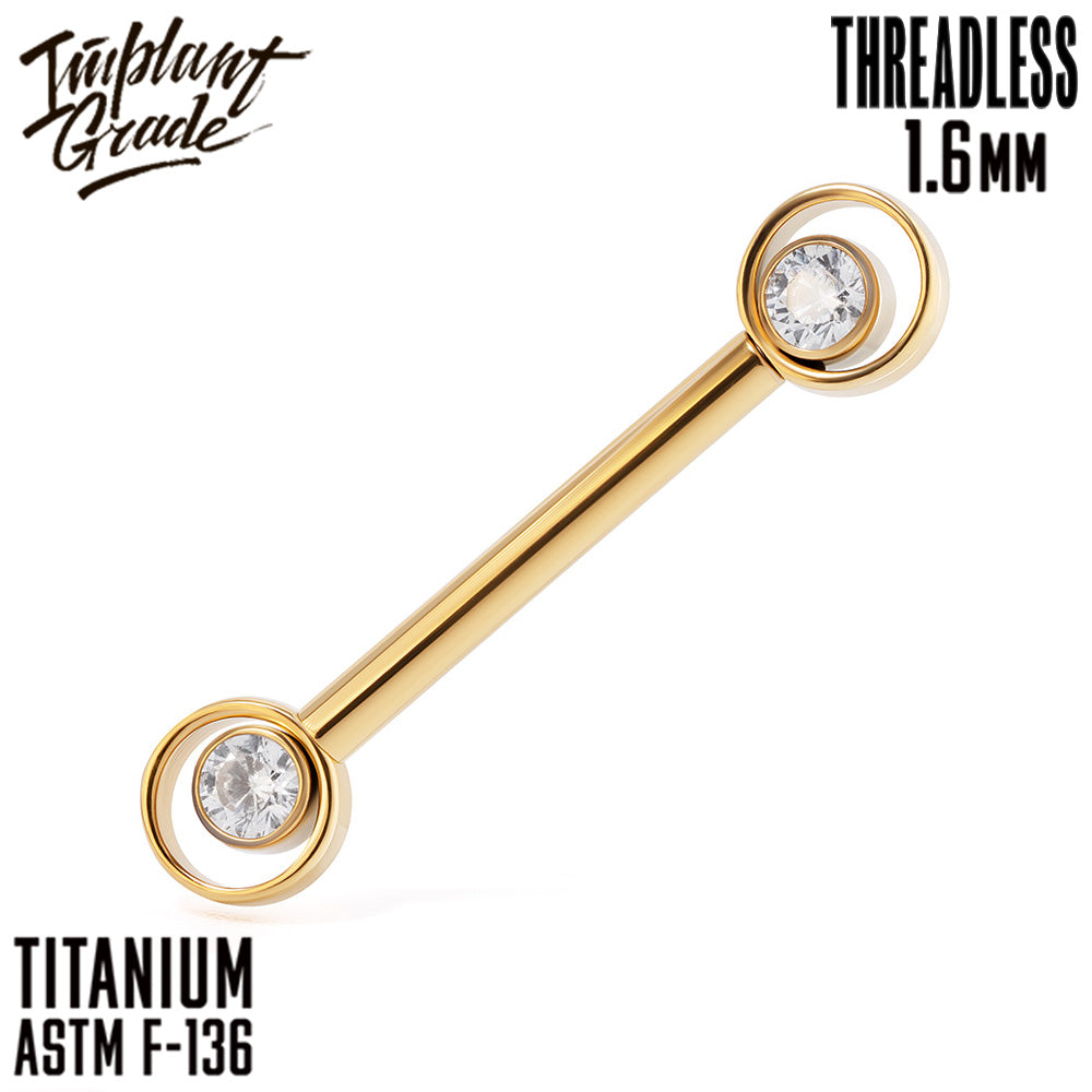 Threadless Gold Point Nipple Bar 1.6 (14 G)