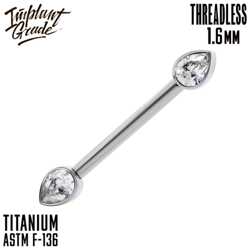 Threadless Drop Nipple Bar 1.6 (14 G)