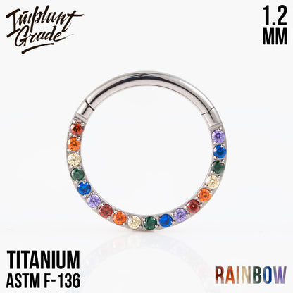 Side Rainbow Hinged Segment Ring 1.2 (16 G)