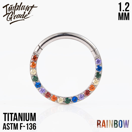 Side Rainbow Hinged Segment Ring 1.2 (16 G)