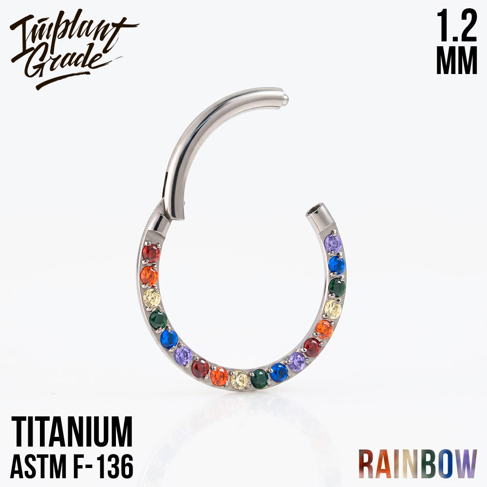 Side Rainbow Hinged Segment Ring 1.2 (16 G)