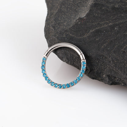 Side Aqua Hinged Segment Ring 1.2 (16 G)