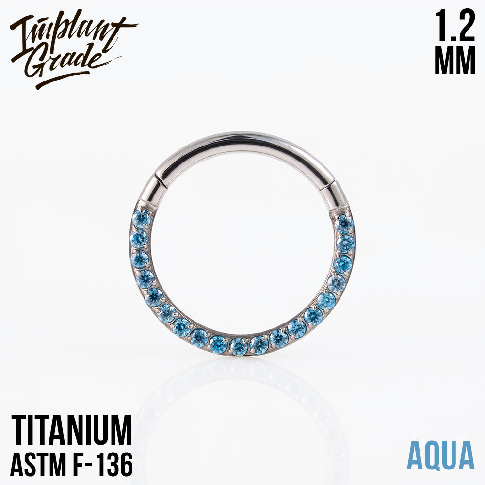 Side Aqua Hinged Segment Ring 1.2 (16 G)