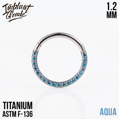Side Aqua Hinged Segment Ring 1.2 (16 G)