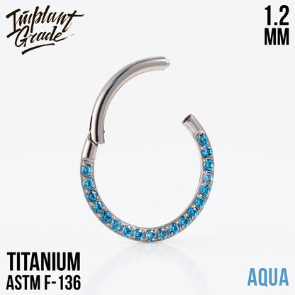 Side Aqua Hinged Segment Ring 1.2 (16 G)