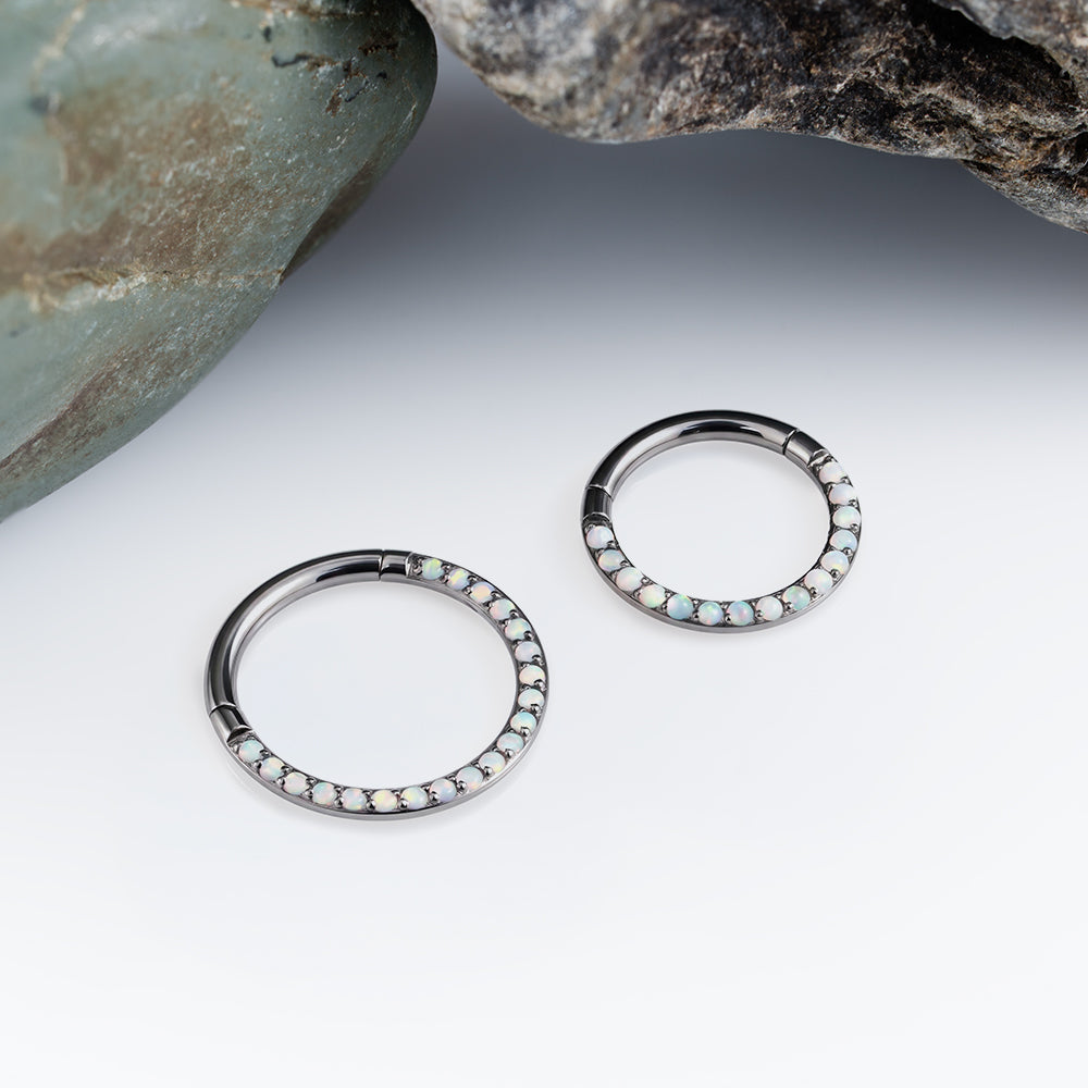 17 opal Side Hinged Segment Ring 1.2 (16 G)