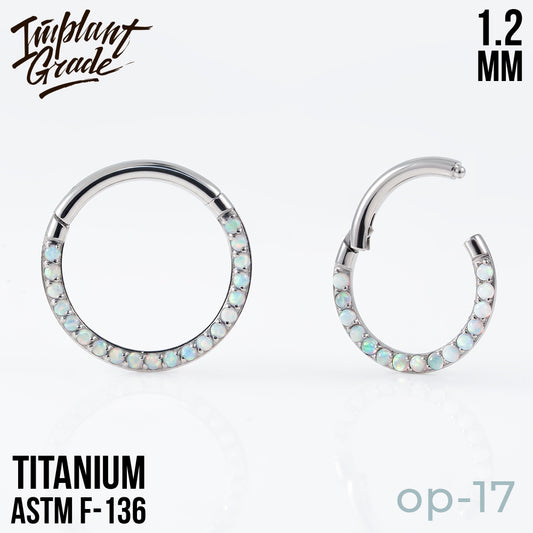 17 opal Side Hinged Segment Ring 1.2 (16 G)