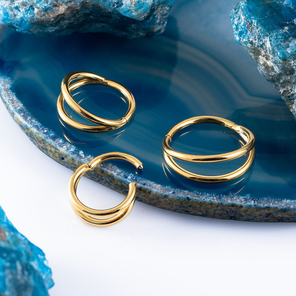 Simple Smile Hinged Segment Ring 1.2 (16 G)