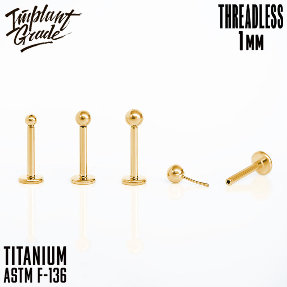 Threadless Gold labret 1 (18 G)