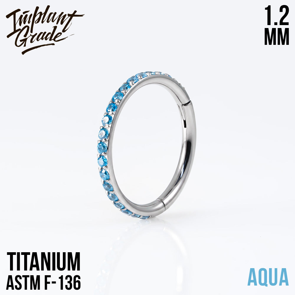 Twilight Aqua Hinged Segment Ring 1.2 (16 G)