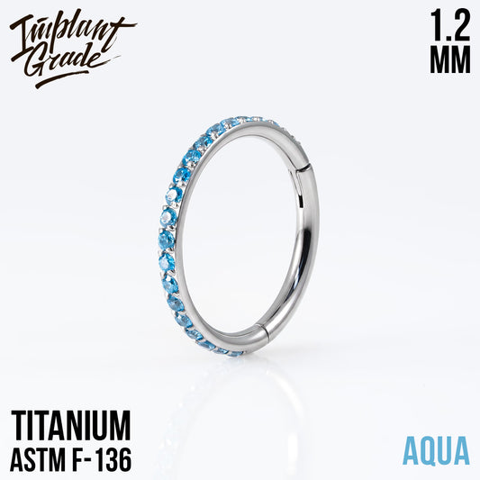 Twilight Aqua Hinged Segment Ring 1.2 (16 G)