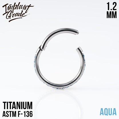 Twilight Aqua Hinged Segment Ring 1.2 (16 G)