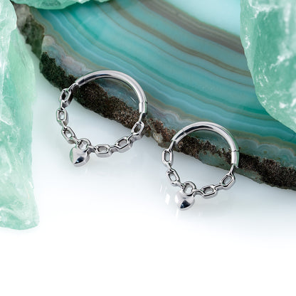 Heart Chain Hinged Segment Ring 1.2 (16 G)