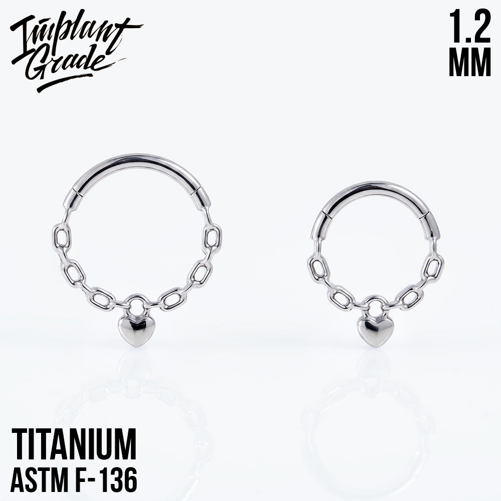 Heart Chain Hinged Segment Ring 1.2 (16 G)