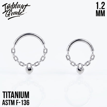 Heart Chain Hinged Segment Ring 1.2 (16 G)