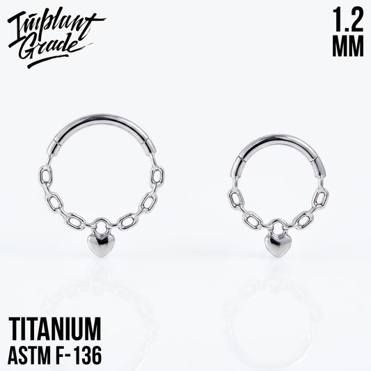 Heart Chain Hinged Segment Ring 1.2 (16 G)