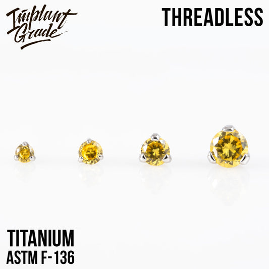 Threadless three prong set Yellow top