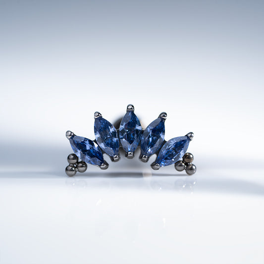 5 Stones Bead Marquise Tanzanite Cluster 1.2