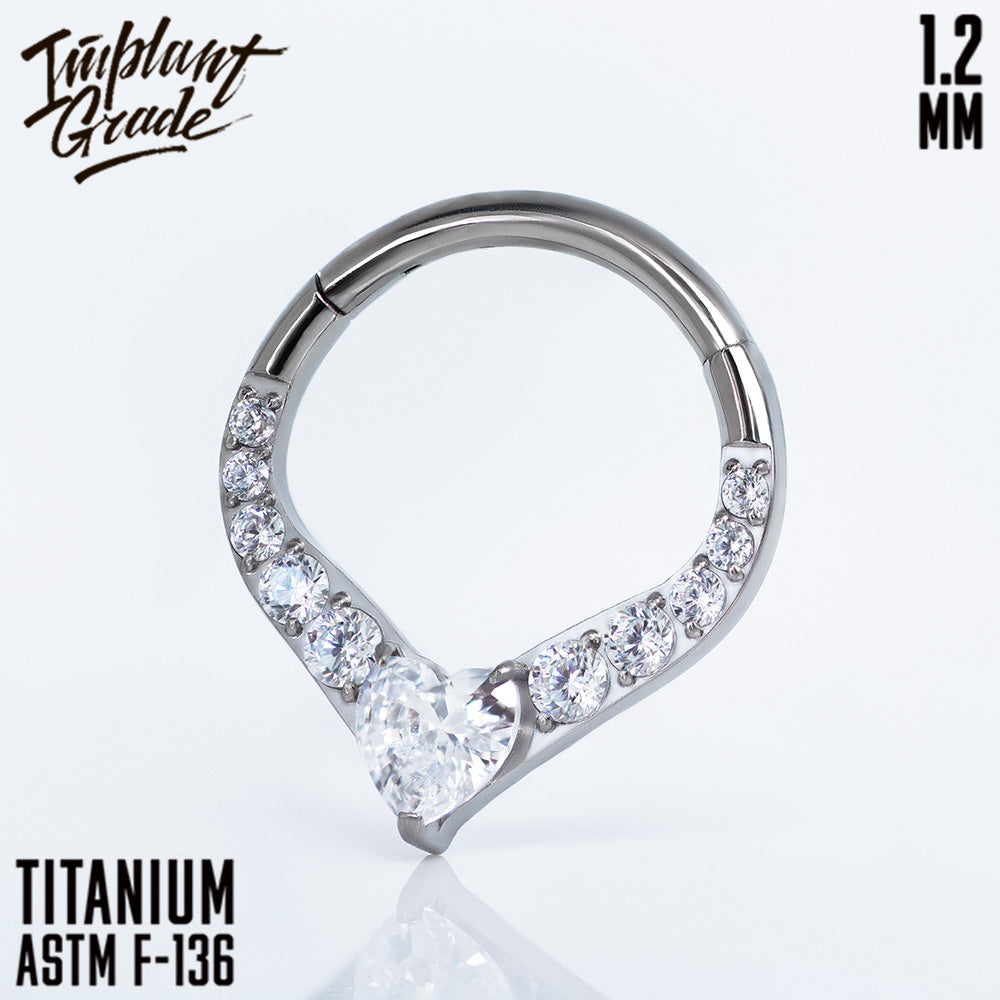 Heart Drop Hinged Segment Ring 1.2 (16 G)